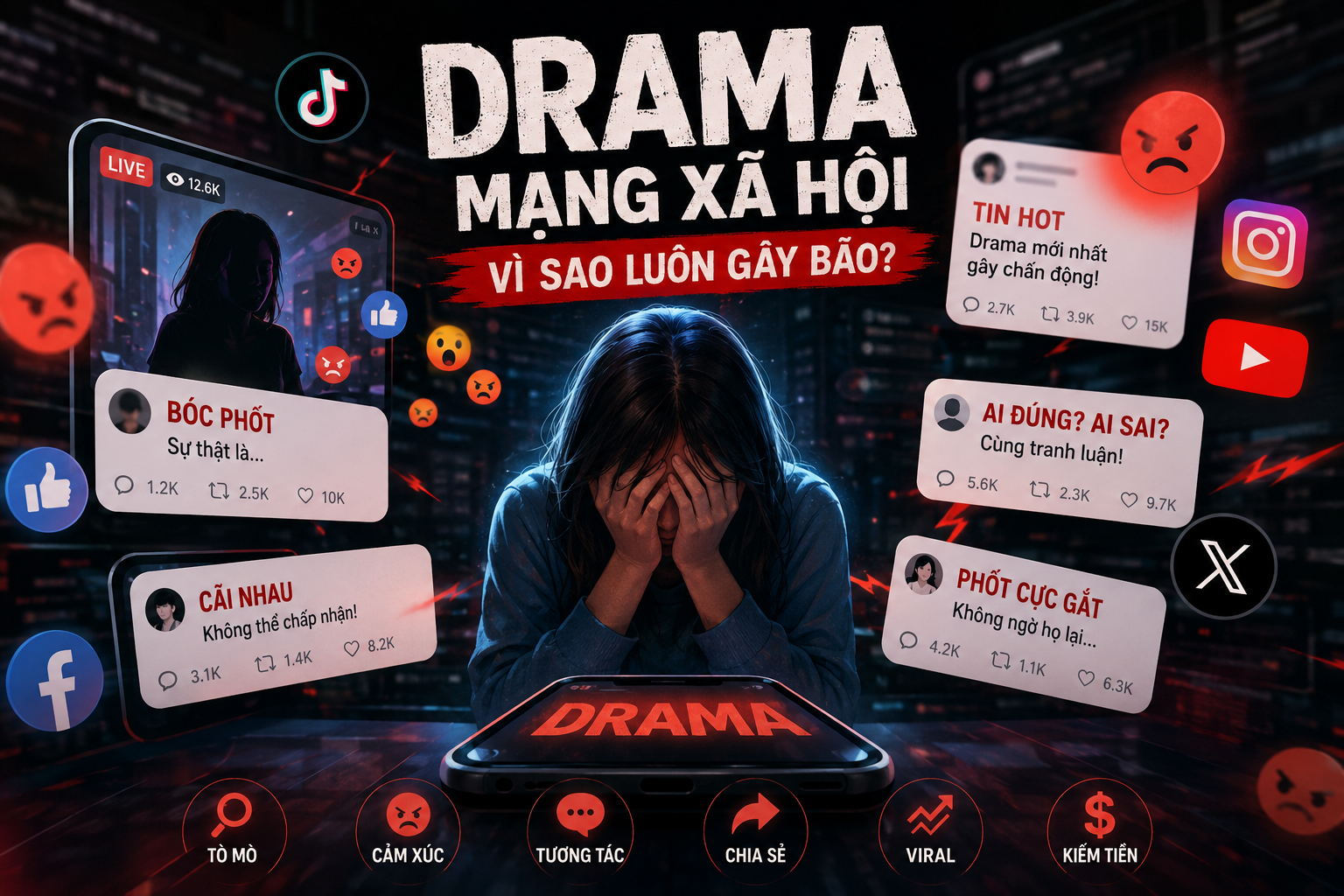 Drama Mạng Xã Hội 2026: Vì Sao “Bão Drama” Luôn Chiếm Sóng Internet?