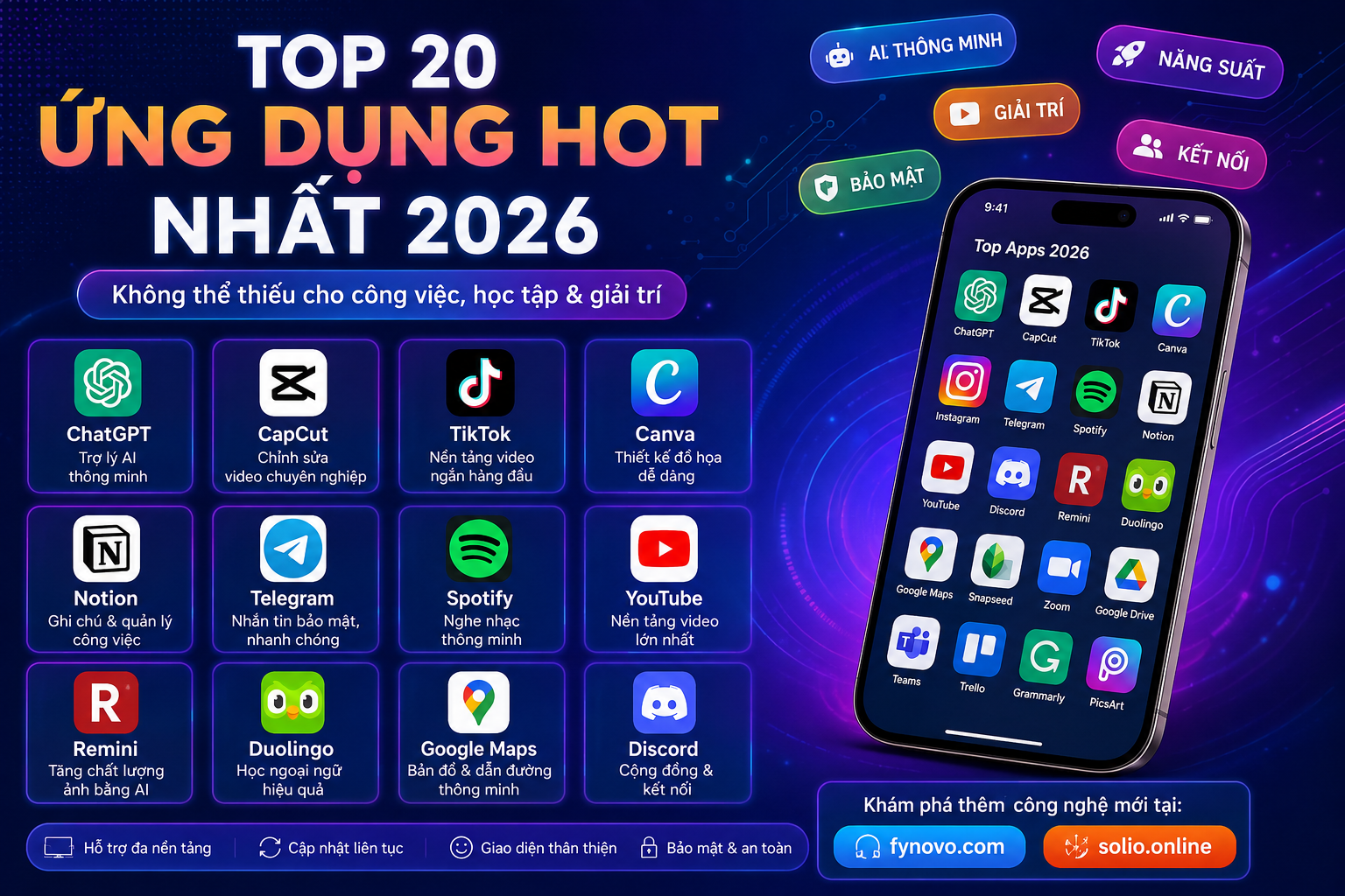 Top Ứng Dụng Hot 2026: Những App Đáng Dùng Nhất Hiện Nay Cho Công Việc, Giải Trí Và AI