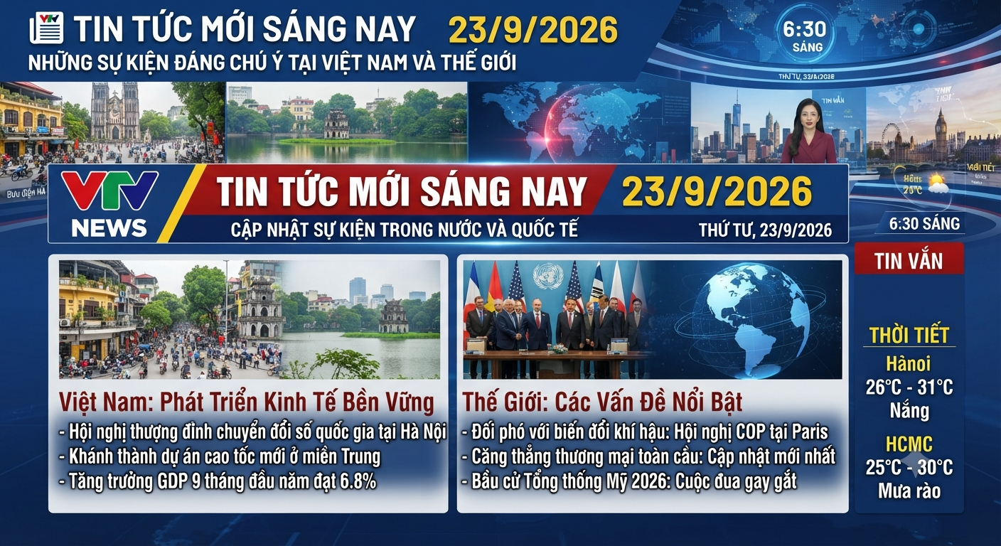📰 TIN TỨC MỚI SÁNG NAY 23/9/2026: NHỮNG SỰ KIỆN ĐÁNG CHÚ Ý TẠI VIỆT NAM VÀ THẾ GIỚI