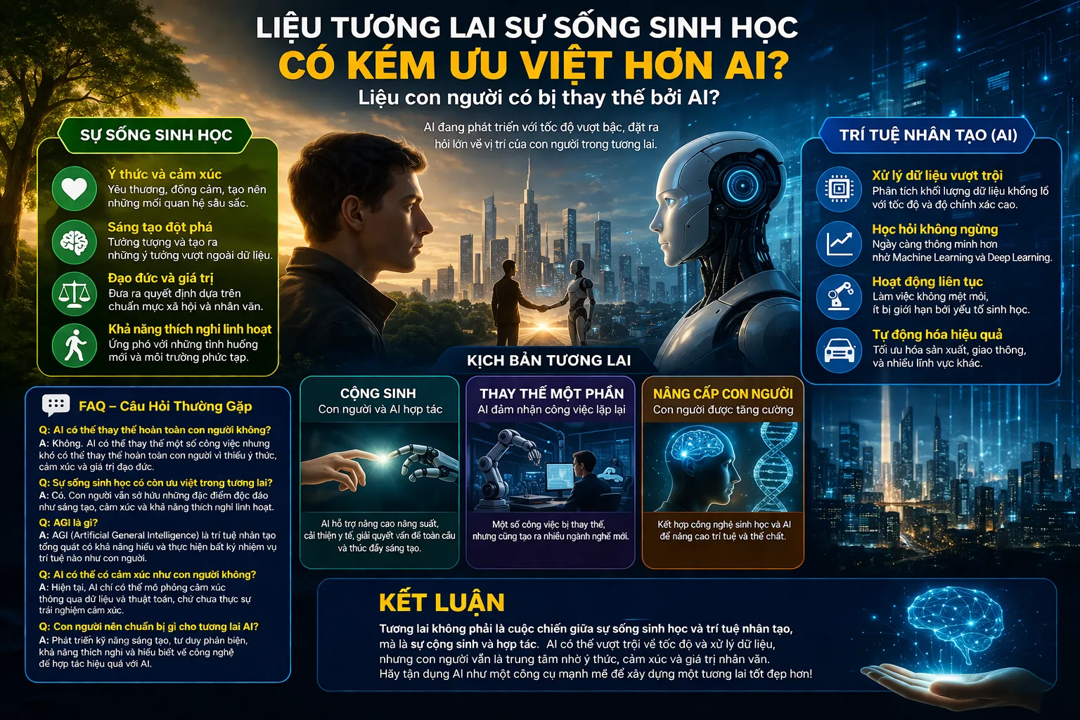 Liệu Tương Lai Sự Sống Sinh Học Có Kém Ưu Việt Hơn AI? Con Người Có Bị Thay Thế Bởi Trí Tuệ Nhân Tạo?
