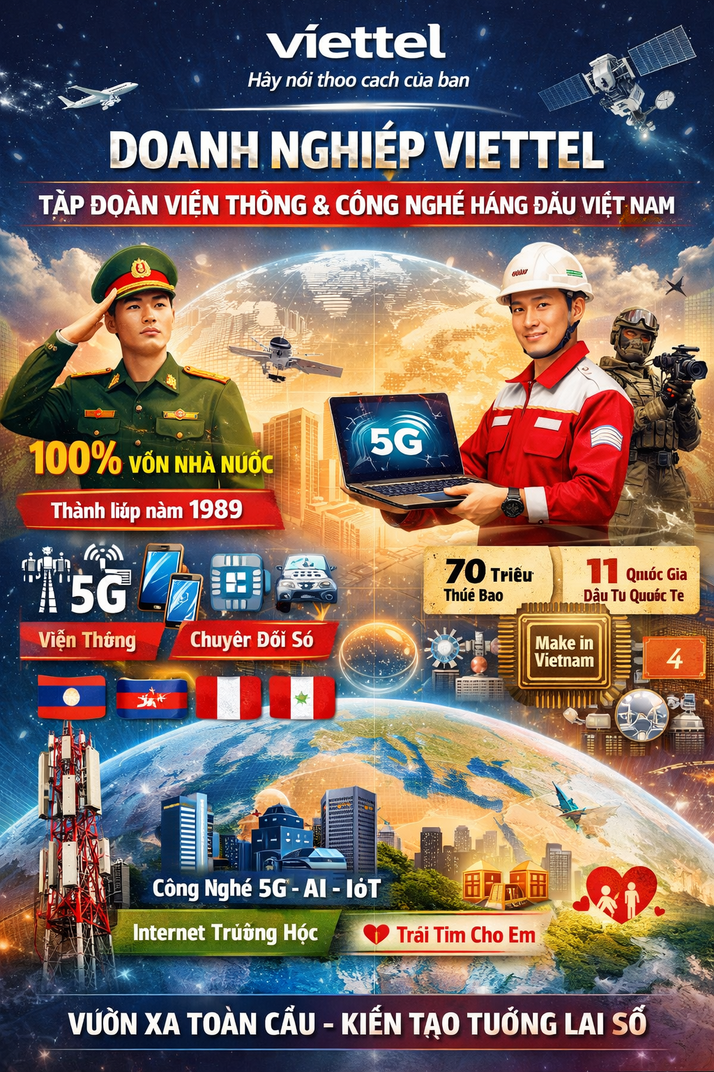 Doanh nghiệp Viettel – Tập đoàn viễn thông và công nghệ hàng đầu Việt Nam