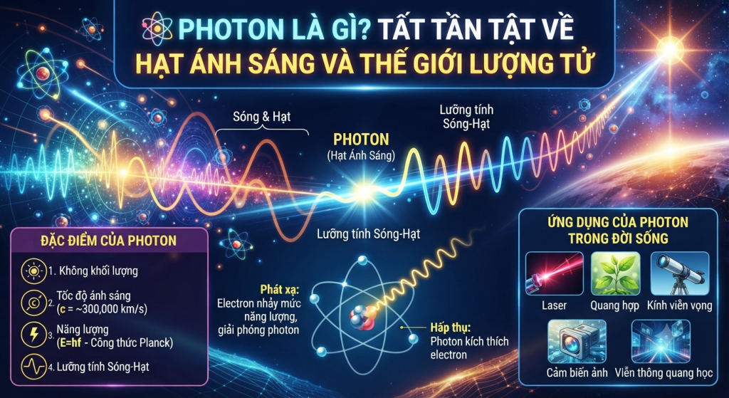 ⚛️ PHOTON LÀ GÌ? TẤT TẦN TẬT VỀ HẠT ÁNH SÁNG VÀ THẾ GIỚI LƯỢNG TỬ