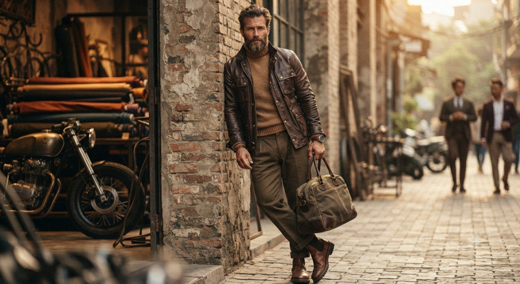 Nâu, kaki và phong cách “rugged luxury”